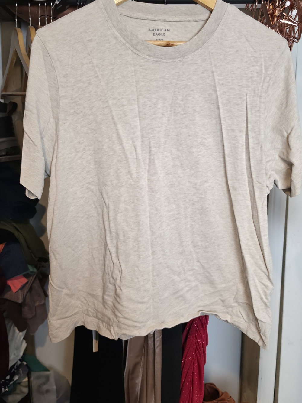 American Eagle Light Taupe Crew Neck Tee